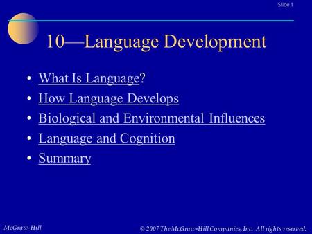 10—Language Development