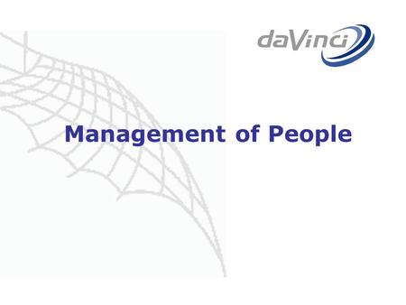 Management of People.