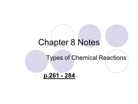 Types of Chemical Reactions p