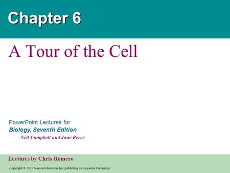 Chapter 6 A Tour of the Cell.