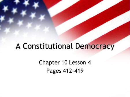 A Constitutional Democracy