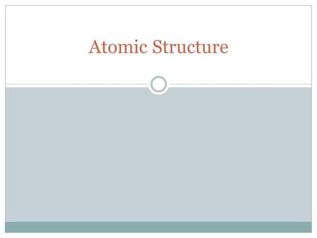 Atomic Structure.