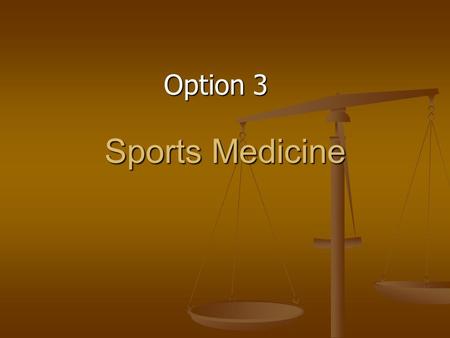 Sports Medicine Option 3. Classification of Sports Injuries Direct Injury Definition: Caused by an external blow or force Definition: Caused by an external.