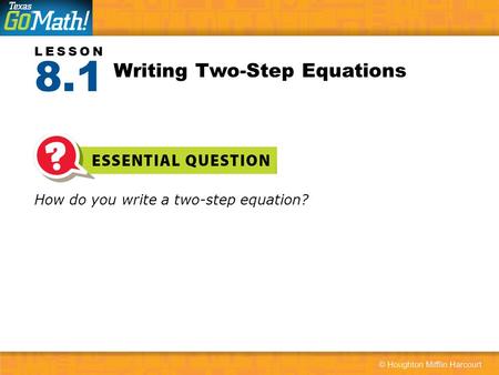 Writing Two-Step Equations