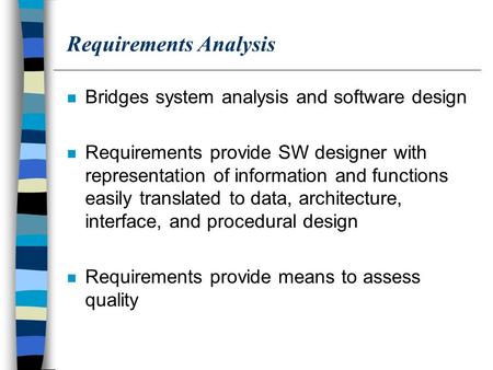 Requirements Analysis