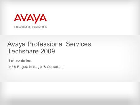 Avaya Professional Services Techshare 2009