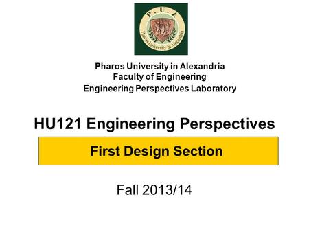 HU121 Engineering Perspectives