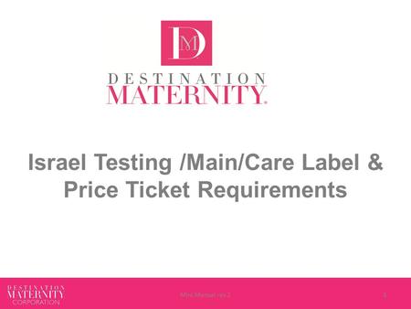 Israel Testing /Main/Care Label & Price Ticket Requirements