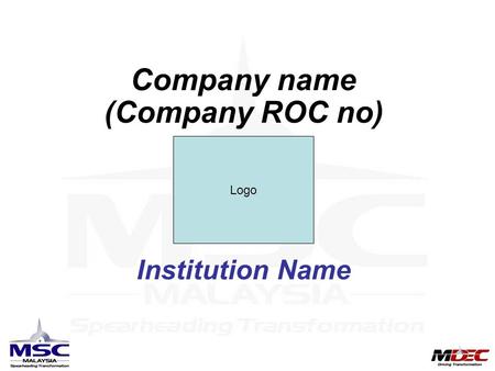 Company name (Company ROC no) Institution Name Logo.