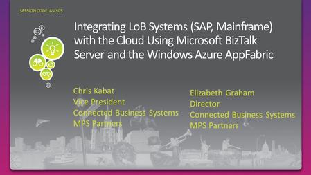 Chris Kabat Vice President Connected Business Systems MPS Partners SESSION CODE: ASI305 Elizabeth Graham Director Connected Business Systems MPS Partners.