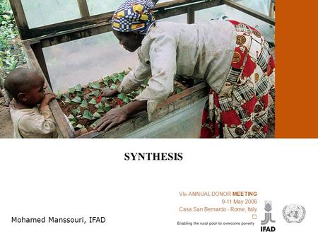 Rural development in Western and Central Africa VI th ANNUAL DONOR MEETING 9-11 May 2006 Casa San Bernardo - Rome, Italy Mohamed Manssouri, IFAD SYNTHESIS.