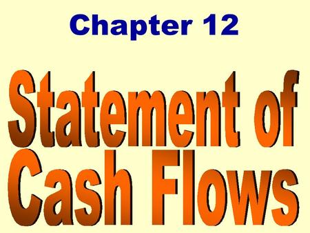 1 Chapter 12 `. 2 Chapter 12 Statement of Cash Flows After studying Chapter 12, you should be able to: zIndicate the primary purpose of the statement.