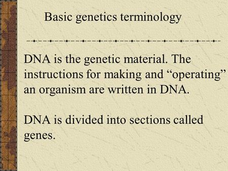 Basic genetics terminology