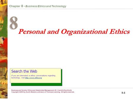 Business and Society: Ethics and Stakeholder Management, 5E Carroll & Buchholtz Copyright ©2003 by South-Western, a division of Thomson Learning. All.