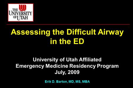 Assessing the Difficult Airway in the ED