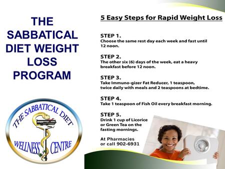 THE SABBATICAL DIET WEIGHT LOSS PROGRAM