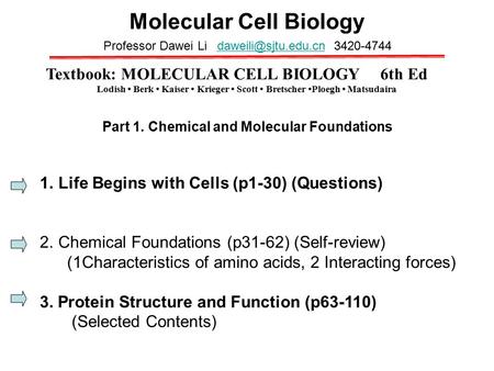 Molecular Cell Biology