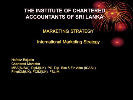 THE INSTITUTE OF CHARTERED ACCOUNTANTS OF SRI LANKA