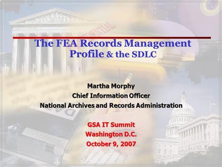 The FEA Records Management Profile & the SDLC