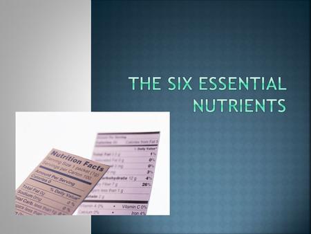 The Six Essential Nutrients