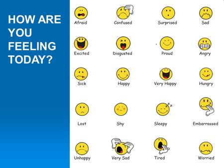 HOW ARE YOU FEELING TODAY?