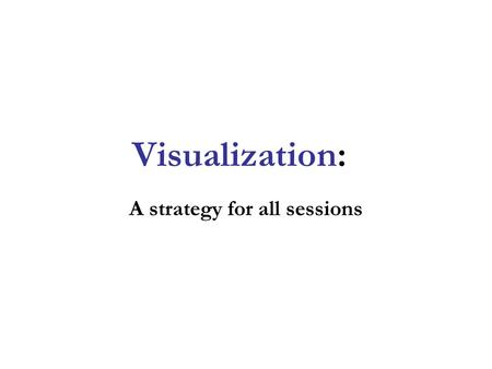 Visualization: A strategy for all sessions. How many sessions will you have with your students? How do you visualize the School year? 2005-2006 Calendar.