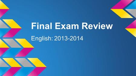 Final Exam Review English: 2013-2014. Dramatic Irony: -Where the audience knows more than the characters in the story -Example: Act 4 Scene 5 of Romeo.