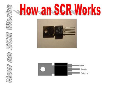 Gate Anode Cathode. You will need the following parts from your kit: 1.Breadboard 2.220 ohms resistor (red, red, brown, gold) 3.1000 ohms resistor (brown,