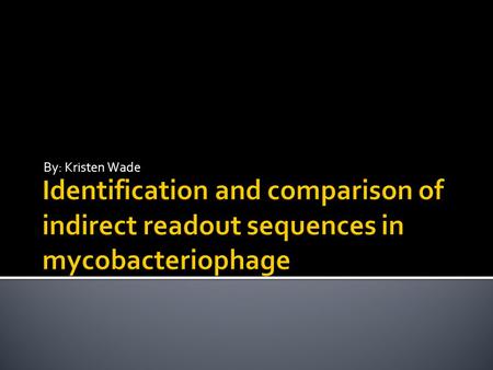 By: Kristen Wade. Short (~4 bps), non- contacted DNA sequences that do not directly interact with the binding protein Image adapted from: