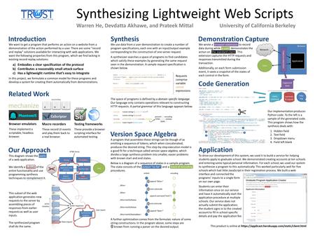 Warren He, Devdatta Akhawe, and Prateek MittalUniversity of California Berkeley This subset of the web application generates new requests to the server.