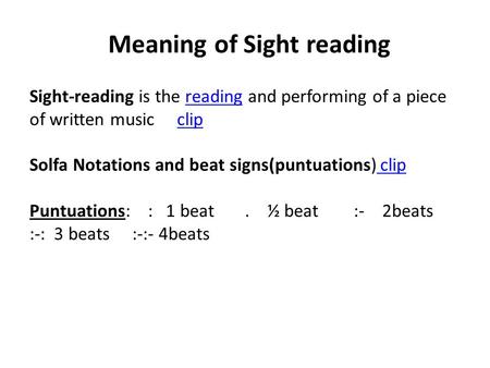 Meaning of Sight reading