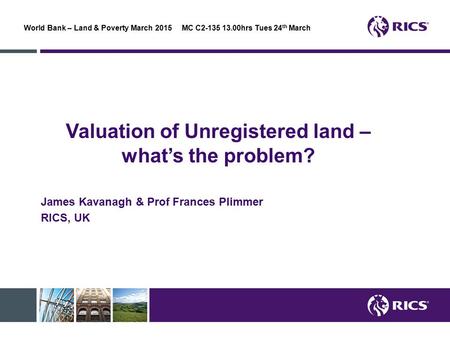 Valuation of Unregistered land – what’s the problem?