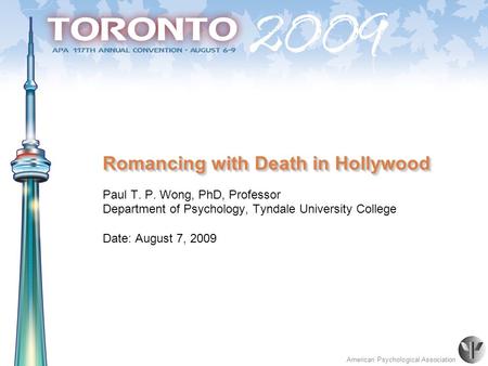 Romancing with Death in Hollywood