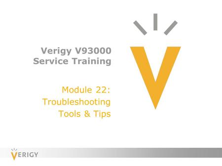 Verigy V93000 Service Training