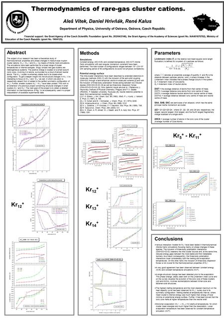 Thermodynamics of rare-gas cluster cations. Aleš Vítek, Daniel Hrivňák, René Kalus Department of Physics, University of Ostrava, Ostrava, Czech Republic.