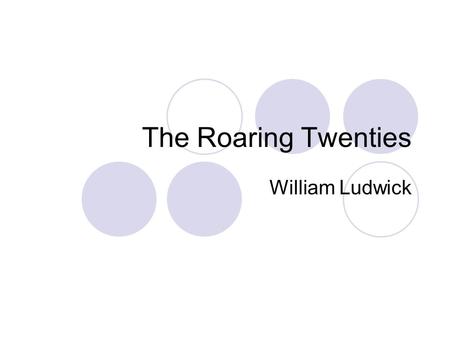 The Roaring Twenties William Ludwick. Introduction (general theme of unit) This Unit will cover the presidency of Warren G. Harding through the lead up.