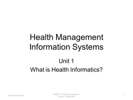 Health Management Information Systems