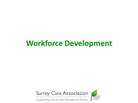 Workforce Development. Workforce Development & Recruitment SCA Training Programme update Core, specialist and management short courses 2011-12: 139 courses.