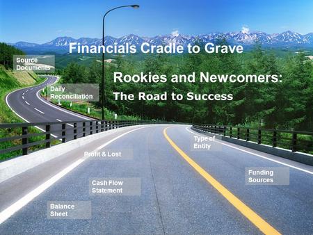 Rookies and Newcomers: The Road to Success Daily Reconciliation Source Documents Type of Entity Funding Sources Balance Sheet Profit & Lost Cash Flow Statement.