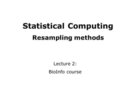 Statistical Computing