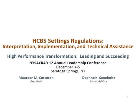 HCBS Settings Regulations: