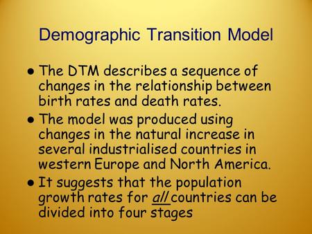 Demographic Transition Model