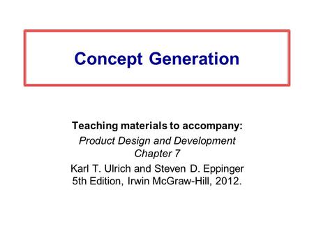 Teaching materials to accompany: