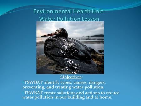 Environmental Health Unit: Water Pollution Lesson