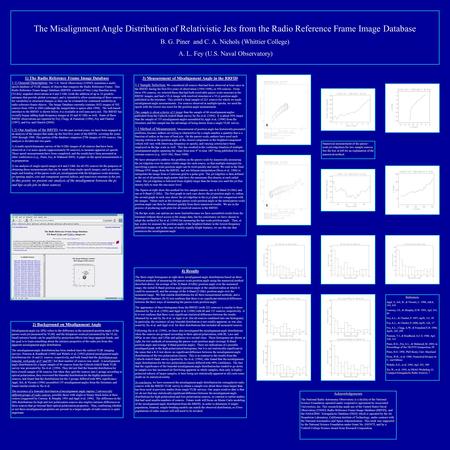 The Misalignment Angle Distribution of Relativistic Jets from the Radio Reference Frame Image Database B. G. Piner and C. A. Nichols (Whittier College)