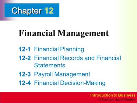 Financial Management Financial Planning