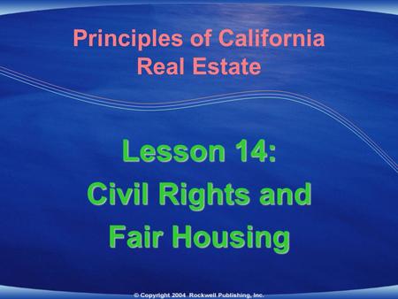 Principles of California Real Estate