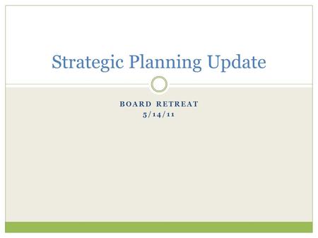 BOARD RETREAT 5/14/11 Strategic Planning Update. Strategic Planning What: Plan to achieve growth outlined in the charter and desired by our school community.