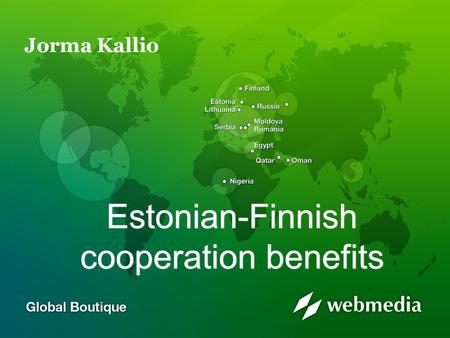 Estonian-Finnish cooperation benefits Jorma Kallio.