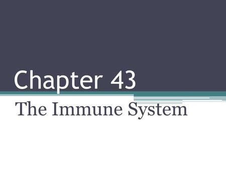 Chapter 43 The Immune System.